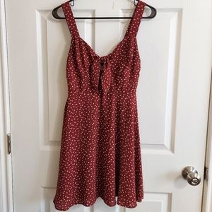 Burgundy Floral Dress, Size Small